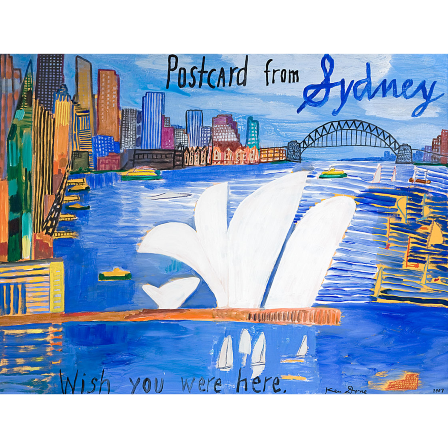 ケン・ドーンの絵画作品　タイトルは、Postcard, June 2007